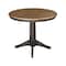 International Concepts Round 36 in Rd Extension Dining Table, 2 X-Back Chairs, Hickory/Washed Coal, 36 in W, 48 in L, Wood K45-36RXT-27B-C613-2 - alternate 2